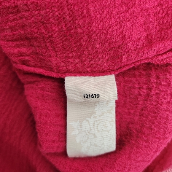 Soft Surroundings Womens Gauze Siesta Key Tunic in Peacock Pink-Size M (10-12) - Picture 7 of 8